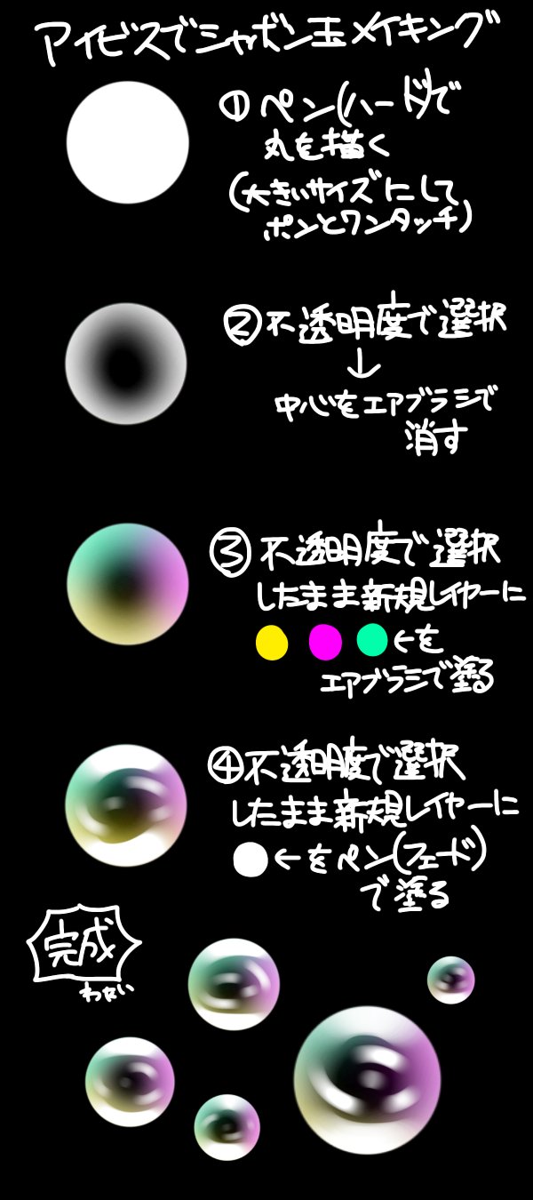 ট ইট র 川下ろっかく Ibispaint アイビスペイント シャボン玉講座