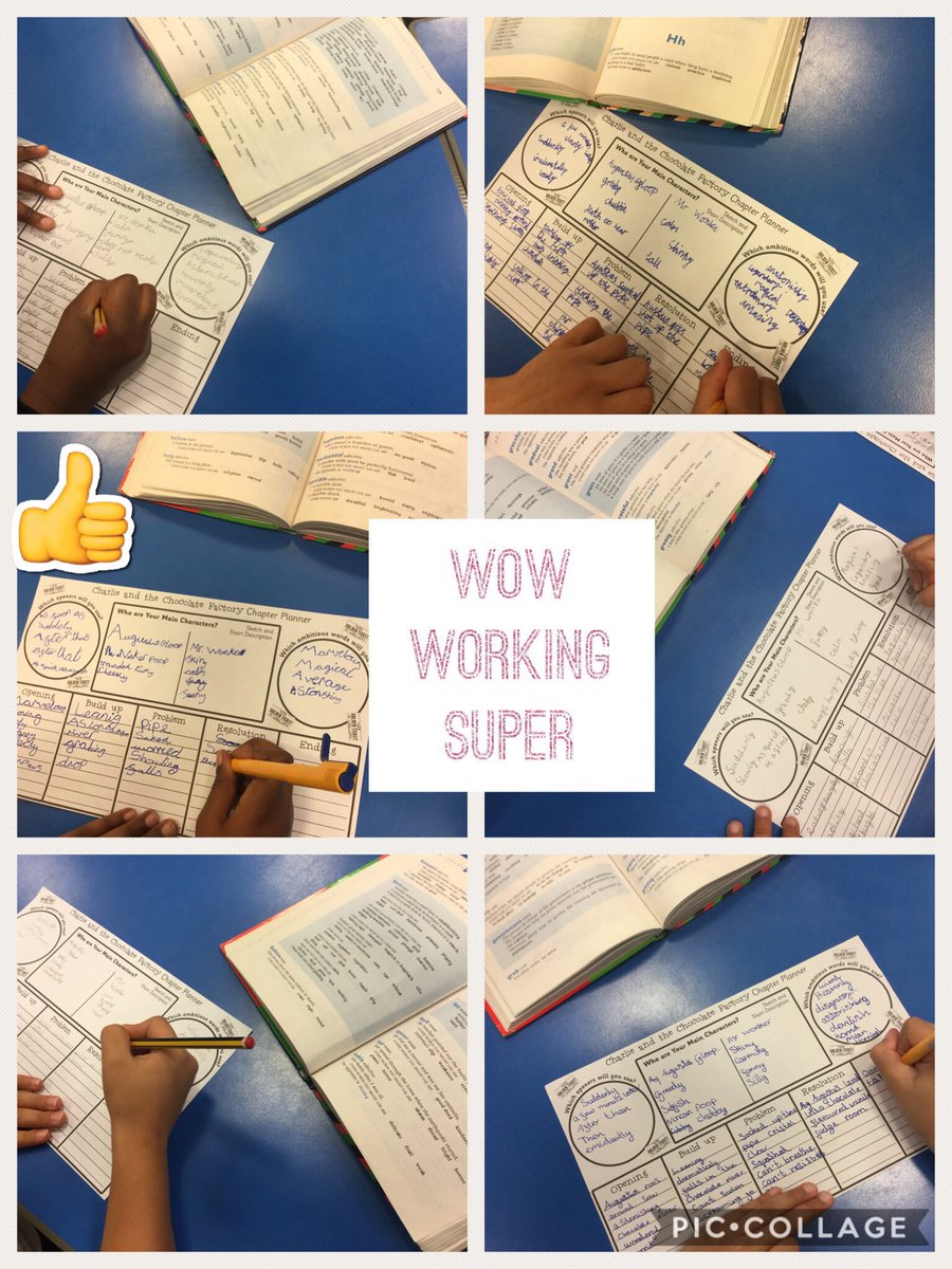 EPSMissMHardy's tweet photo. Y3 were working hard to plan their #extract from #CharlieandtheChocolateFactory this morning. We used #thesauruses to up-level our ideas and tried to get in lots of exciting fronted adverbials! 🌟Thanks to a Y3 #iPadexpert for the @PicCollage 👍🏼. @Gaynor_Spence @Eastfield_EN3 https://t.co/0isf5GMf1N