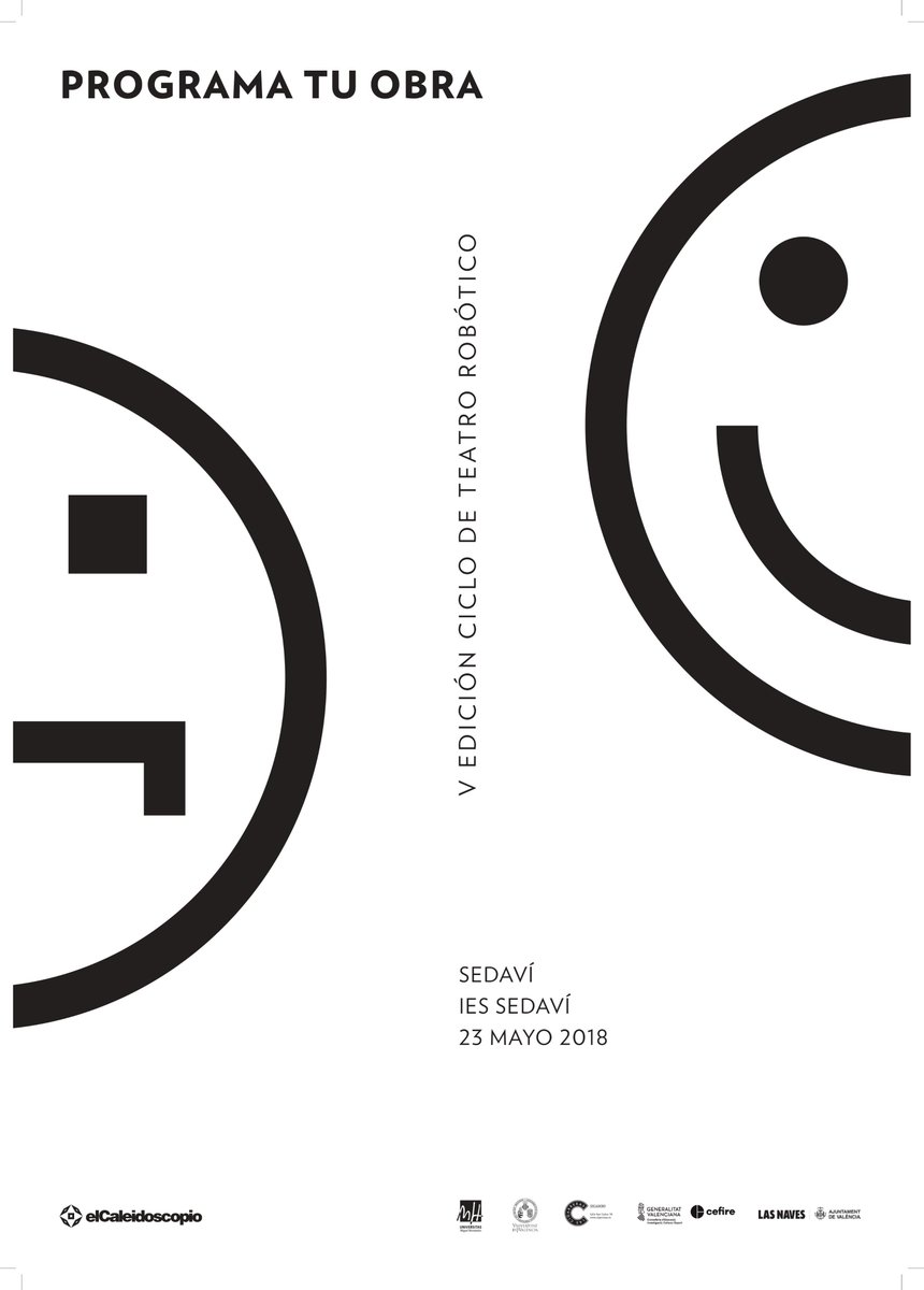 l_caleidoscopio's tweet photo. El miércoles 23 de mayo el #IESSedavi acogerá la V Edición de #ProgramaTuObra. 14 centros educativos, dos obras de teatro y 12 cortometrajes con robots se estrenarán en el Salón de Actos. NO queda nada para verlos!!!!
@sedavicomunica https://t.co/ADZXf42eSh