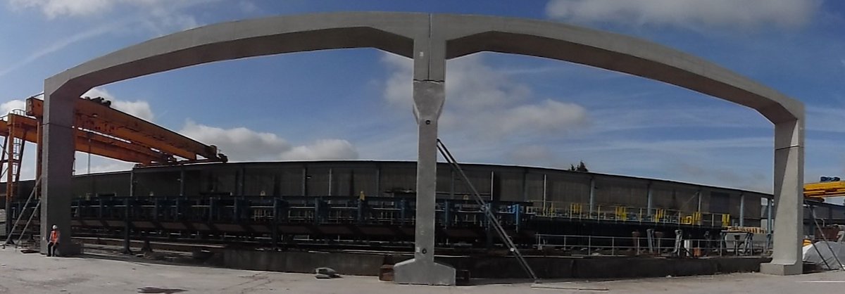 ABMPrecast's tweet photo. Casting of ABM’s biggest ever Portal Frame Bridge is underway with the first sections recently trial erected at our North Nottinghamshire production facility https://t.co/TfqOrQEWJg