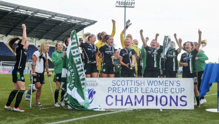 Don’t know where to start with this group of players @HibsLadies. Ability, work rate and commitment are exceptional. Terrific achievement of SWPL cup winners 3x in a row. #SWPLCup #Champions