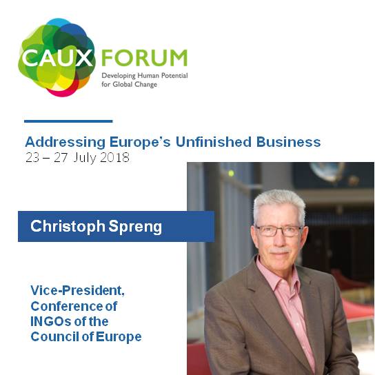 T4C_IofC's tweet photo. Come listen to Christoph Spreng, Vice-President of @CoE_NGO, speak at #AEUB about the role of personal commitment in building #socialcohesion. Register now for Addressing #Europe’s Unfinished Business: Tools for #Changemakers (July 23-27) at #CauxForum https://t.co/iQV5INvRNY #EU https://t.co/vrpBhuXvE6