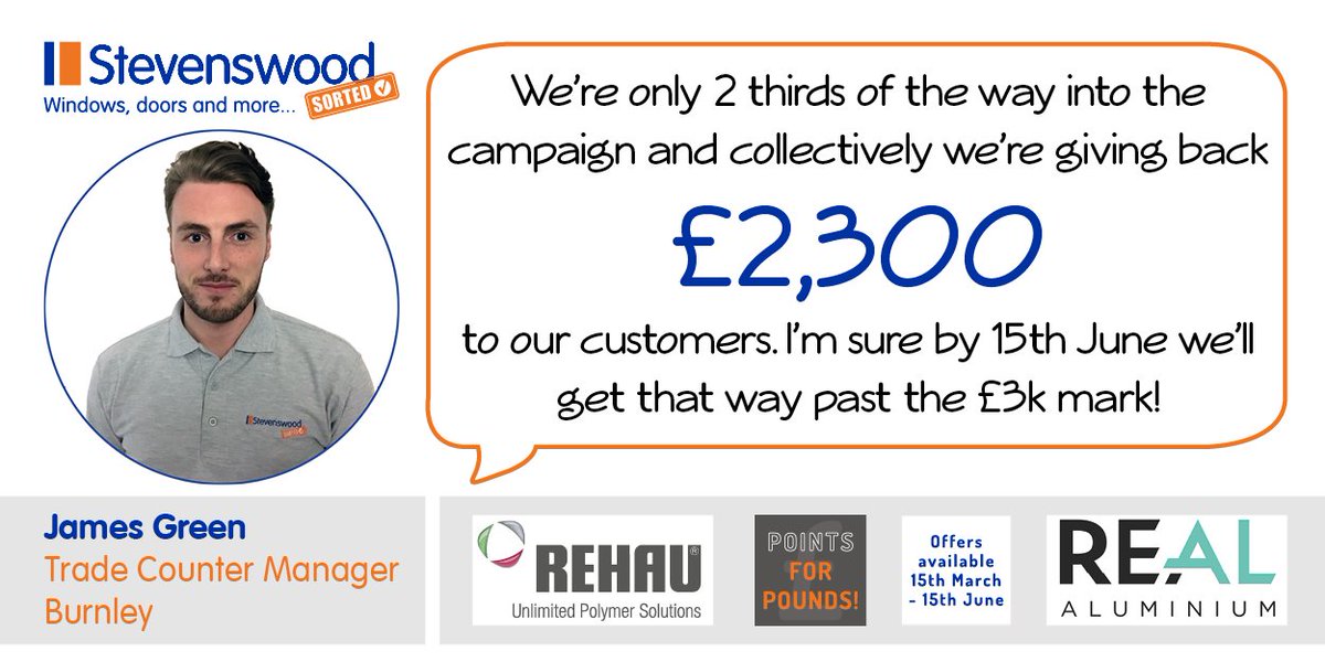 StevenswoodUK's tweet photo. Our Points for Pounds programme has been going for 2 months now and we're happy that our loyal customers have earn't cash back in July! #PointsForPounds #Stevenswood #Cashback https://t.co/QO6xubJD2s