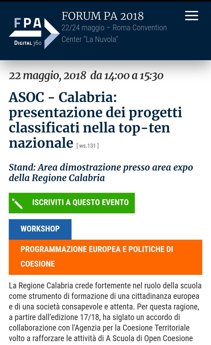 PorCalabria's tweet photo. -1! 
Domani al #ForumPA2018 presenti anche i team di @ascuoladioc! Premiazione finale la mattina e nel pomeriggio presso il nostro stand la presentazione dei progetti calabresi classificati nella top ten! https://t.co/S2qKBiKicQ @freedam4e @lost_flight @unionisourforce #ASOC1718 https://t.co/gvolvCM2ne