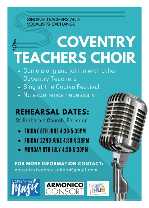 If you are Music Teacher who loves singing, then come and join the STAVE Teachers Choir. For more details contact coventryteacherschoir@gmail.com #choir