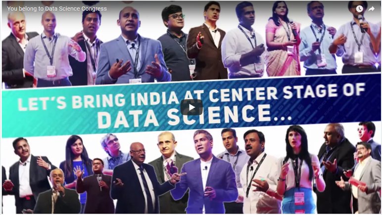 analyticsinme's tweet photo. Join the largest event on data science "Data Science Congress 2018" scheduled to be held from 29 May to 1 June 2018 in Mumbai, India.
Data Science Congress #DSCongress https://t.co/ylP4YrBJpy
Use the below code for discount:
For Platinum pass: AI18DSCPL
For Pro pass: AI18DSCPRO https://t.co/NF3TVw5lmO