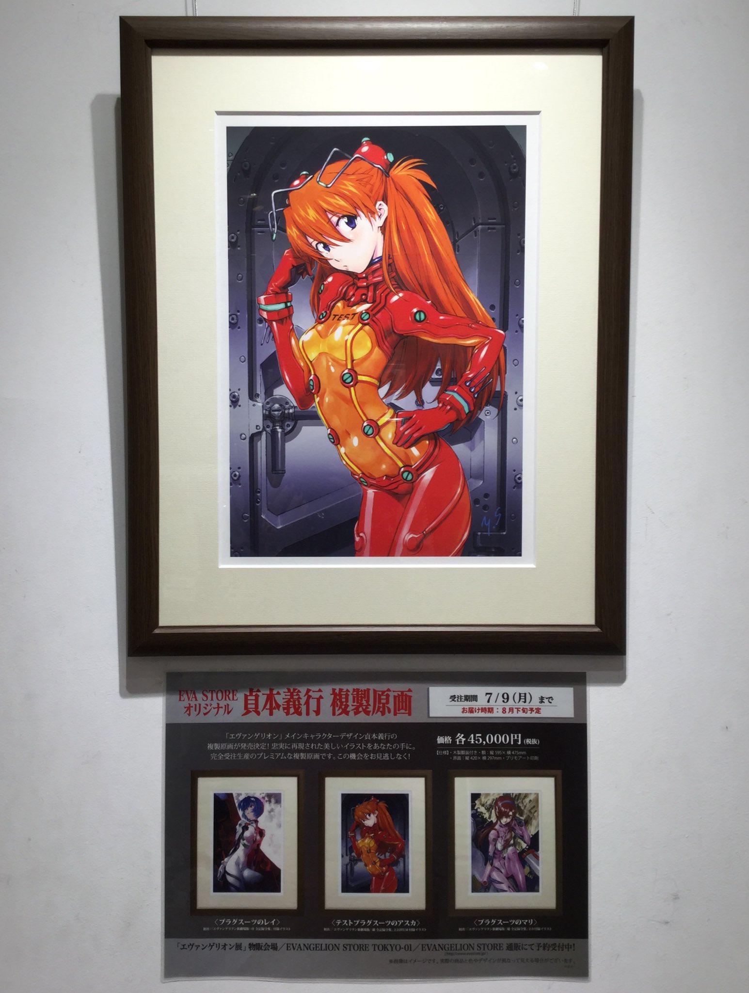 EVA STORE オリジナル 貞本義行 複製原画 テストプラグスーツの