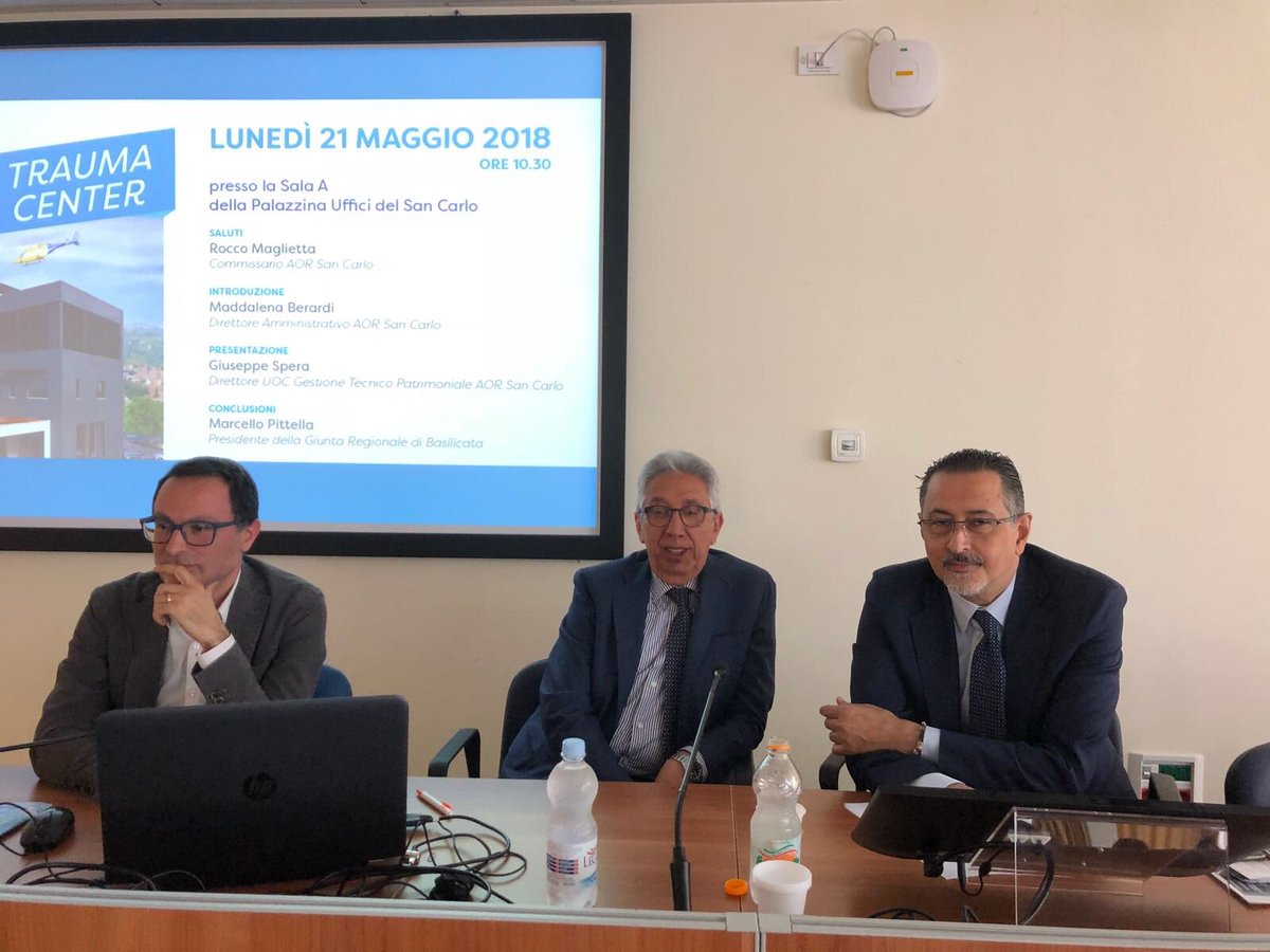 #TraumaCenter <a href="/ospedalesancarl/">ospedale san carlo</a> la sottoscrizione del contratto simbolicamente rappresenta la prima pietra.