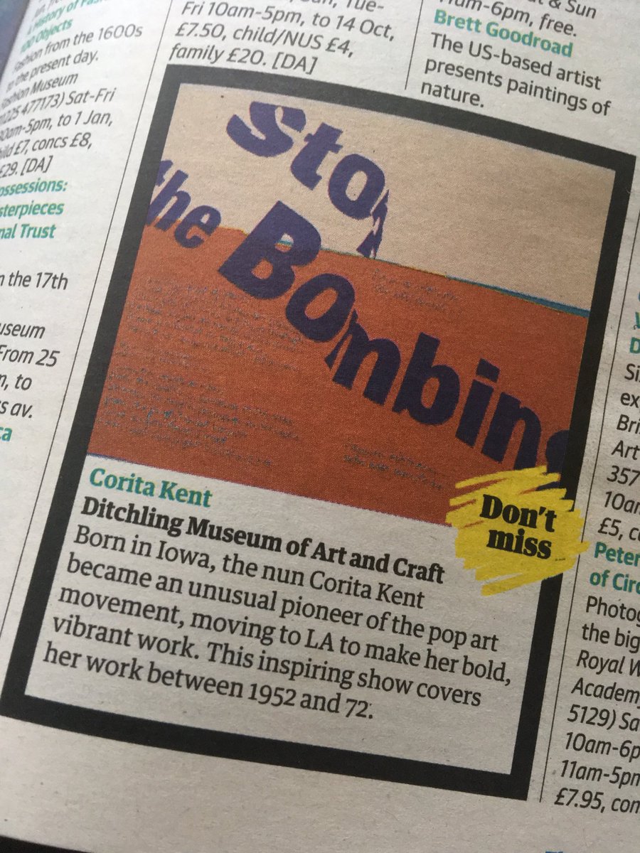 Don't miss 'this inspiring show' said this weekend's <a href="/guideguardian/">The Guardian Guide</a> about Corita Kent: Get With The Action - we couldn't agree more.

#coritakent #getwiththeaction #wemakebelonging <a href="/guardian/">The Guardian</a>