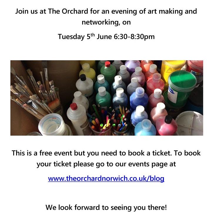 Village_Orchard's tweet photo. The Orchard is hosting a networking evening with guest speakers, including clinical psychologist, lecturers and social workers. Join us for a glass of wine, #artmaking &amp; #networking #Norfolk #Norwich #Therapist #Wellbeing #community #MentalHealth #counsellor https://t.co/mMRP8DsD1z