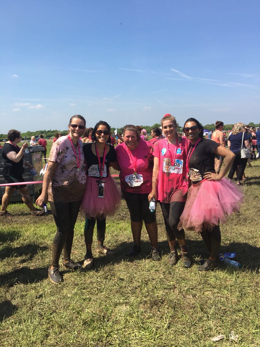 GlenDentist's tweet photo. We did it! 5K muddy obstacle course all to raise money for @CR_UK! Delighted that we have raised £654.83 + £148.75 gift aid. #prettymuddy #RaceforLife #Leicester https://t.co/3HYQ0rOM6e
