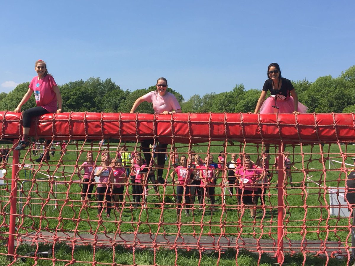 GlenDentist's tweet photo. Some action shots from yesterday! We’re definitely a little bit achy today! All for a great cause though! #prettymuddy #RaceforLife @CR_UK https://t.co/nnrRhMVROS
