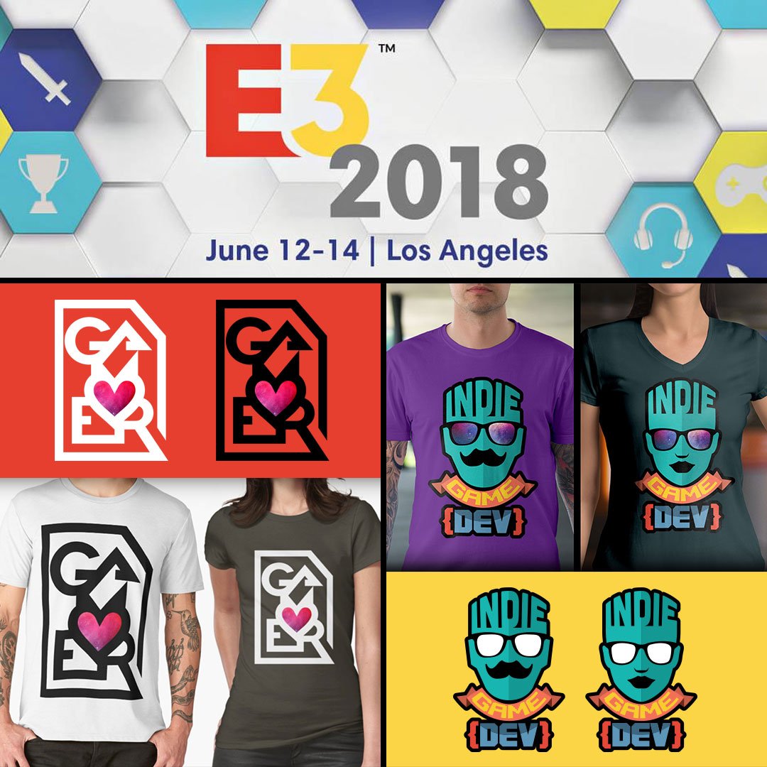 SiluroStudio's tweet photo. The countdown to the #E32018 continues: 3 weeks!
#Gamer Dark -> https://t.co/CmLDZdlr41
#Gamer Light -> https://t.co/xhGNc56r8D
#Indiegamedev Girl -> https://t.co/Q076e2tD3i
#Indiegamedec Boy -> https://t.co/OExmz3606c
#gamedev #games #videogaming #GAMERSLIFE #indiedev #game https://t.co/KQ6w3VSNBx