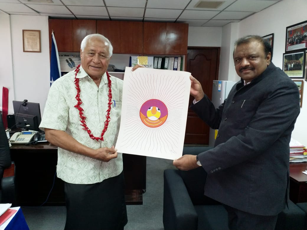 Minister of State for Tribal Affairs (MoS) Shri Jasvanthsinh Sumanbhai Bhabhor called on Minister of Health of Samoa, Mr. Tuitama Dr. Leao Talalelei Tuitama in Samoa today during first ever Indian ministerial visit to the country.