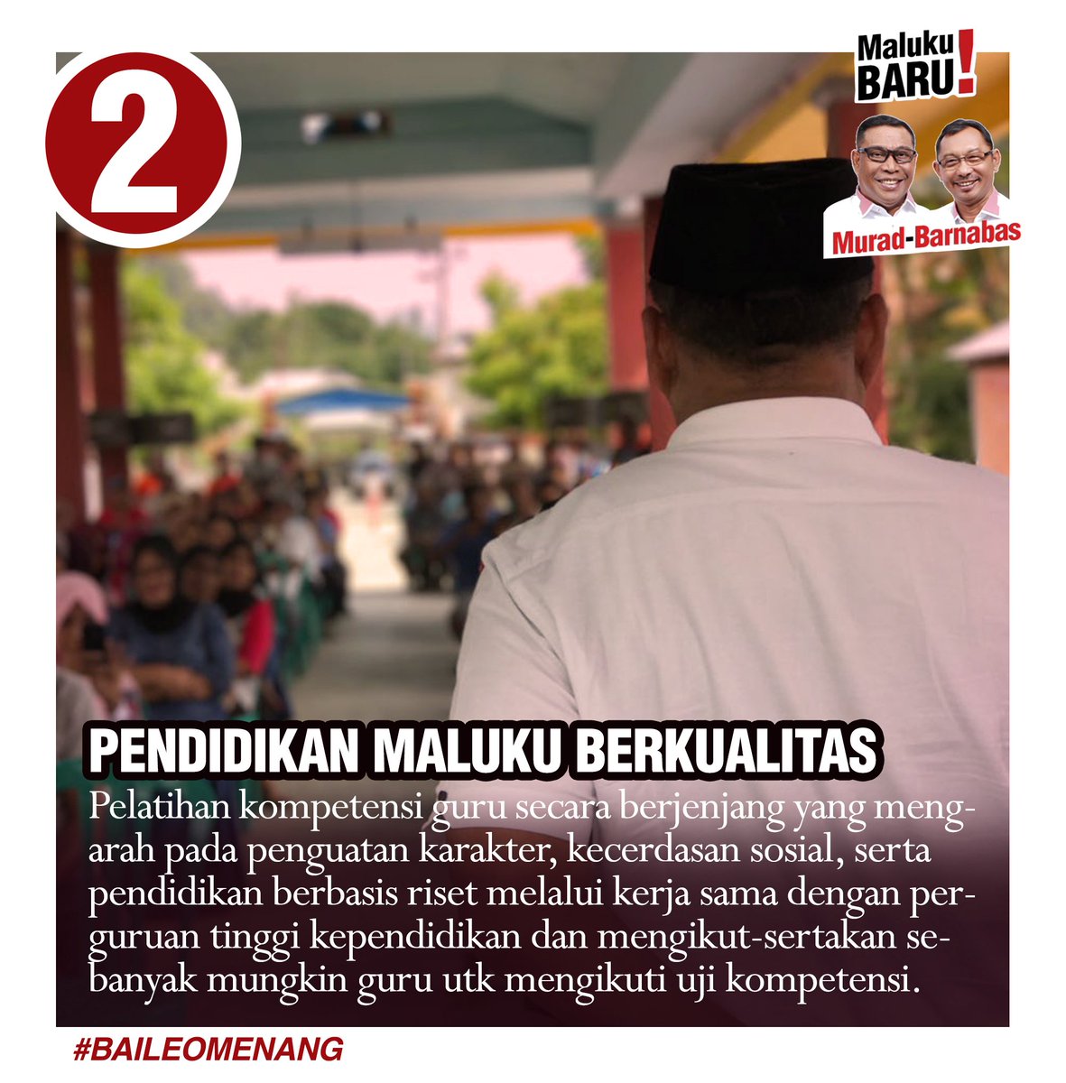 MegaHurasan's tweet photo. #BetaBaileo #BaileoGerakanPerubahan #SalamIndonesiaHebat #2018GantiGubernur 
BAILEO membangun MALUKU dari semuah pihak begitu juga di pihak PENDIDIKAN
@tvOneNews https://t.co/G8bPdAq5Db