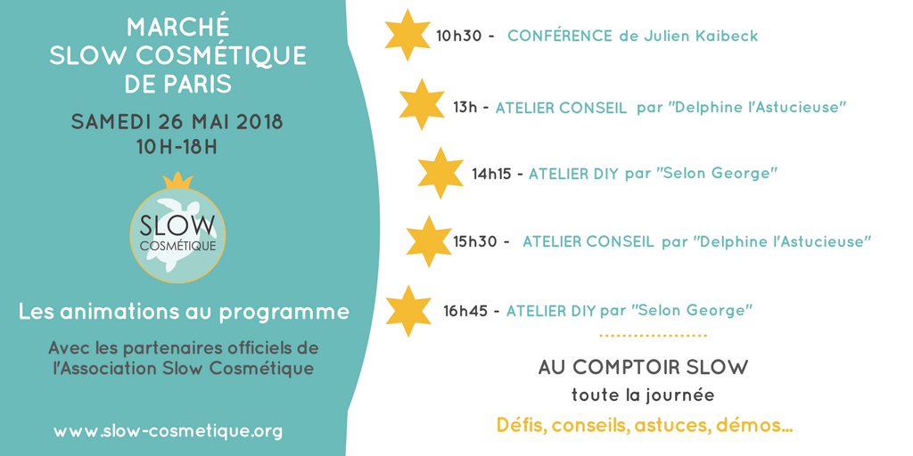 SlowCosmetique's tweet photo. J-5 avant le Marché #SlowCosmétique de #Paris ! 22 artisans passionnés et un programme de folie : 1 conférence de @essentieljulien, des ateliers et, toute la journée, un Comptoir Slow avec des défis, démos, conseils... Alors, vous venez ? https://t.co/4Jr9LEpGc6 https://t.co/KiDoKJVyE0