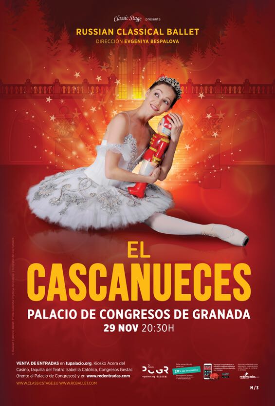 EL CASCANUECES
Jueves - 29 de Noviembre - 20:30h. en Palacio de Congresos.
Venta: Teatro Isabel la Católica y en taquillagranada.com