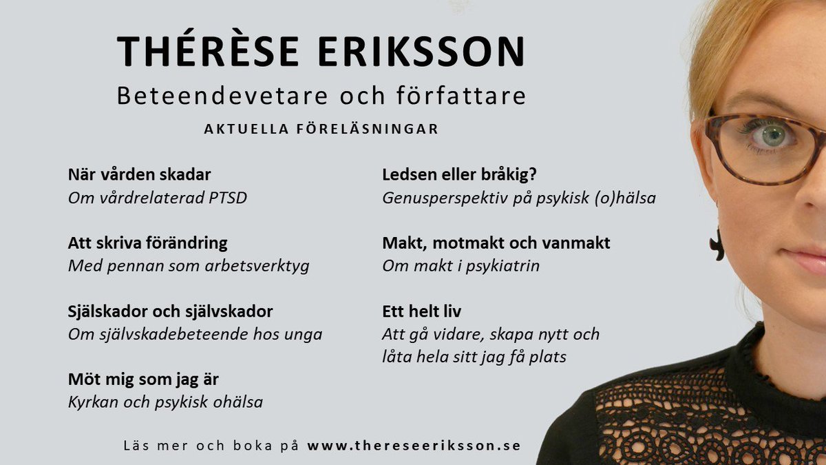 Tankestormar's tweet photo. Hallå Norrbotten! Jag kommer till Boden/Luleå i höst v 40 och tar gärna fler föreläsningsuppdrag när jag är i krokarna! Självskadebeteende, psykisk ohälsa, vårdrelaterad PTSD och att skriva för att förändra är lite av det jag pratar om. Missa inte! https://t.co/CwYaJtogQJ