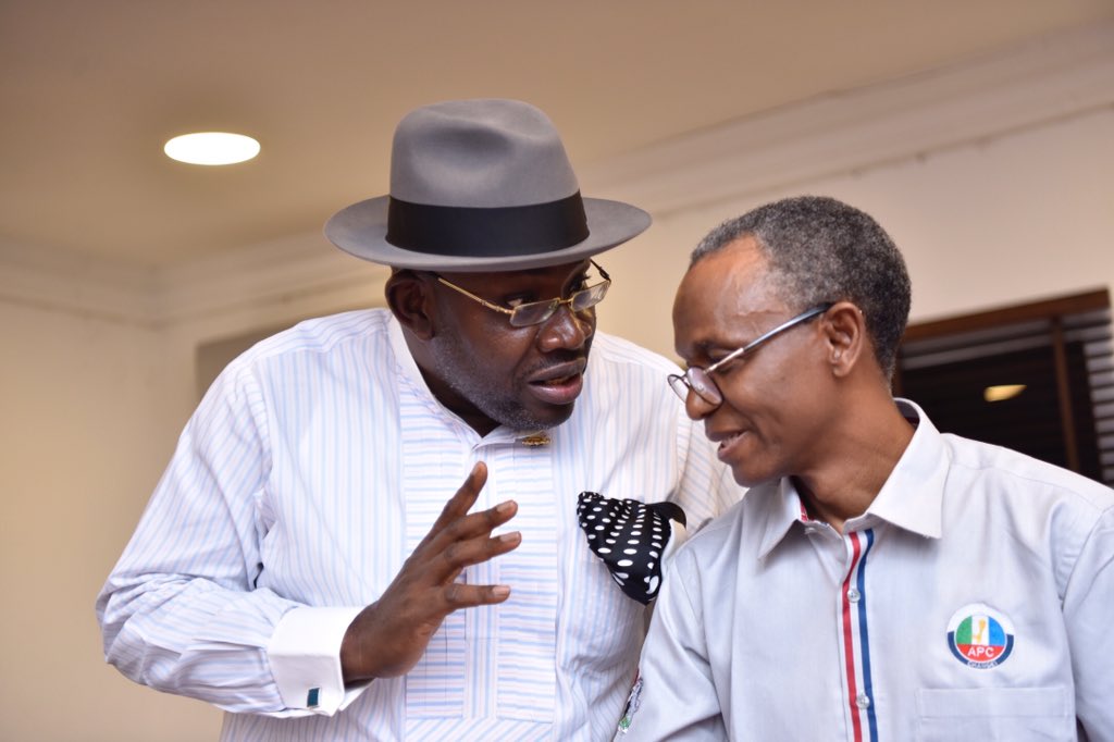 elrufai's tweet photo. I welcome the public support Gov. Seriake Dickson has given to the restructuring process. It has been our pleasure to receive him in Kaduna, and we appreciate his invitation to visit Bayelsa State. https://t.co/3vTHS5YGc2