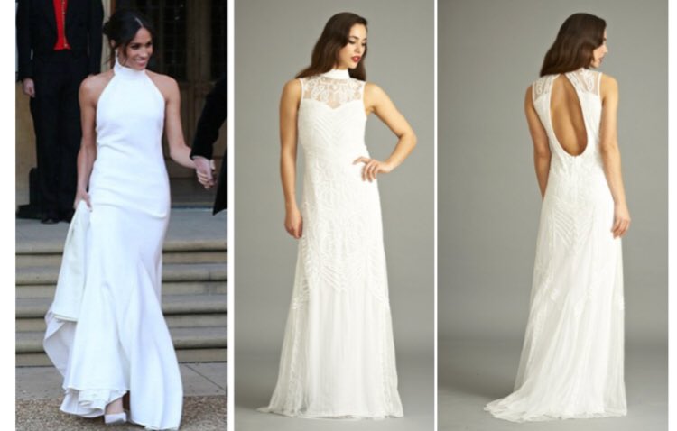 Steal Meghan Markles <a href="/StellaMcCartney/">Stella McCartney</a> style with this <a href="/FrockandFrill/">Frock and Frill</a> gown, now just £115.50 #MeghanMarkle #RoyalWedding