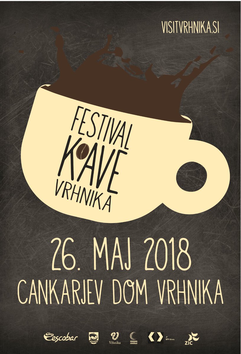 #Festivalkave #Vrhnika - to soboto, 26. maja 🙂☕️

Kava, kava, kava, kavni napitki, kavne sladice ... pa razstava 400 let posod za kavo, okrogla miza s svetovnim prvakom v pripravi kave v džezvi, Konstantinosom Komninakisom 🙌

➡️ Več na goo.gl/PNnpjF. #visitvrhnika