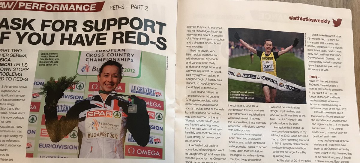 rjprobinson's tweet photo. “IF I had known” sad, wise words from top athlete @JessCoulson90
Now we DO know the seriousness of RED-S, we all have a duty of care 🏃🏻‍♀️ 👩🏻‍⚕️ 
Athletes, coaches &amp; doctors read this hard-hitting article @AthleticsWeekly 👇 Let’s help this never happen to future athletes https://t.co/5cNvAhFnTg