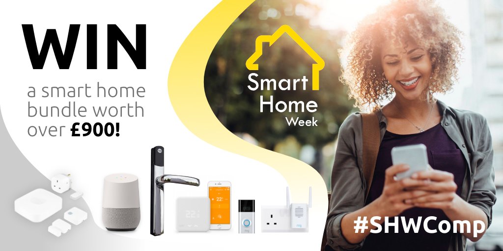 SmartHomeWeek's tweet photo. Want the chance of winning a smart home upgrade? Just tell us why youβd like your home to have a smart makeover, and you'll be in with the chance of winning a smart home bundle from our sponsors worth over Β£900! #SHWComp T&Cs apply: https://t.co/gdOiCUSrCZ https://t.co/7b2QcnSruI