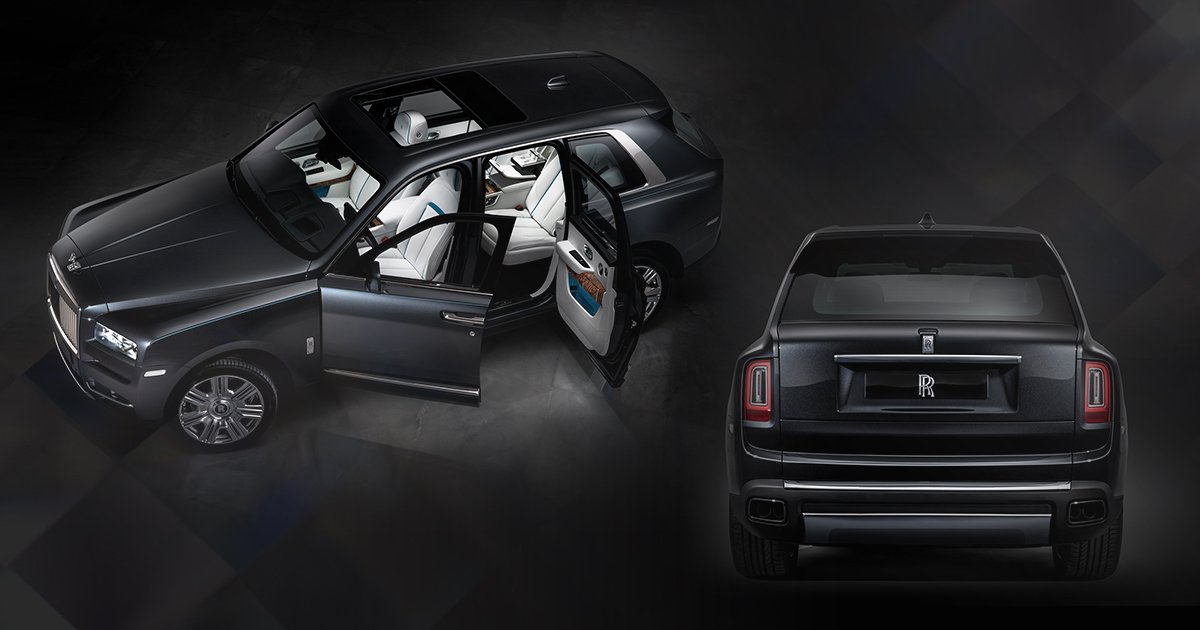 Mastery of terrain meets mastery of design. Rolls-Royce Cullinan makes off-road luxury travel a reality for the first time. #EffortlessEverywhere #Cullinan bit.ly/2I8hhlx

Cullinan values (combined)
CO2 emission: 341* g/km ; Fuel consumption: 18.8* mpg / 15.0* l/100km