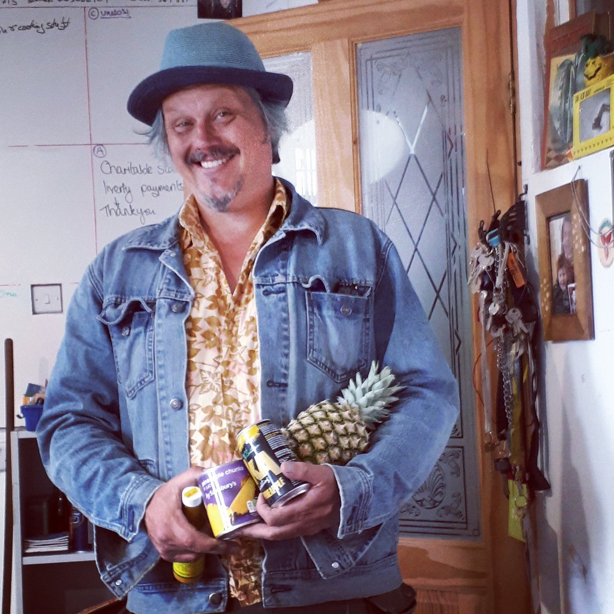 SillyBureau's tweet photo. Showing off his Pineapple Presents! @snrsilly Happy Birthday! #Pineapples #PinaColadas #PineappleChunks #FizzyPineapple #SillyBirthdays https://t.co/7K5jDPg0BM