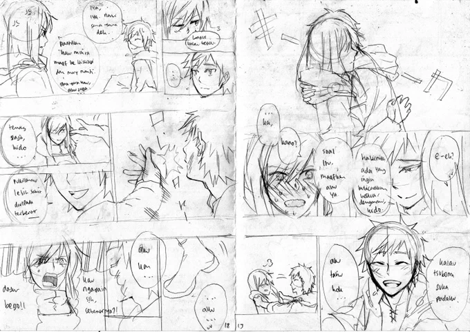aaah yaa, dulu pernah toh bikin komik pairing Kagepro begini. Adegannya lumayan bikin bangga, tapi ngeliat sekarang kok cringe. tapi tetap suka sih. 