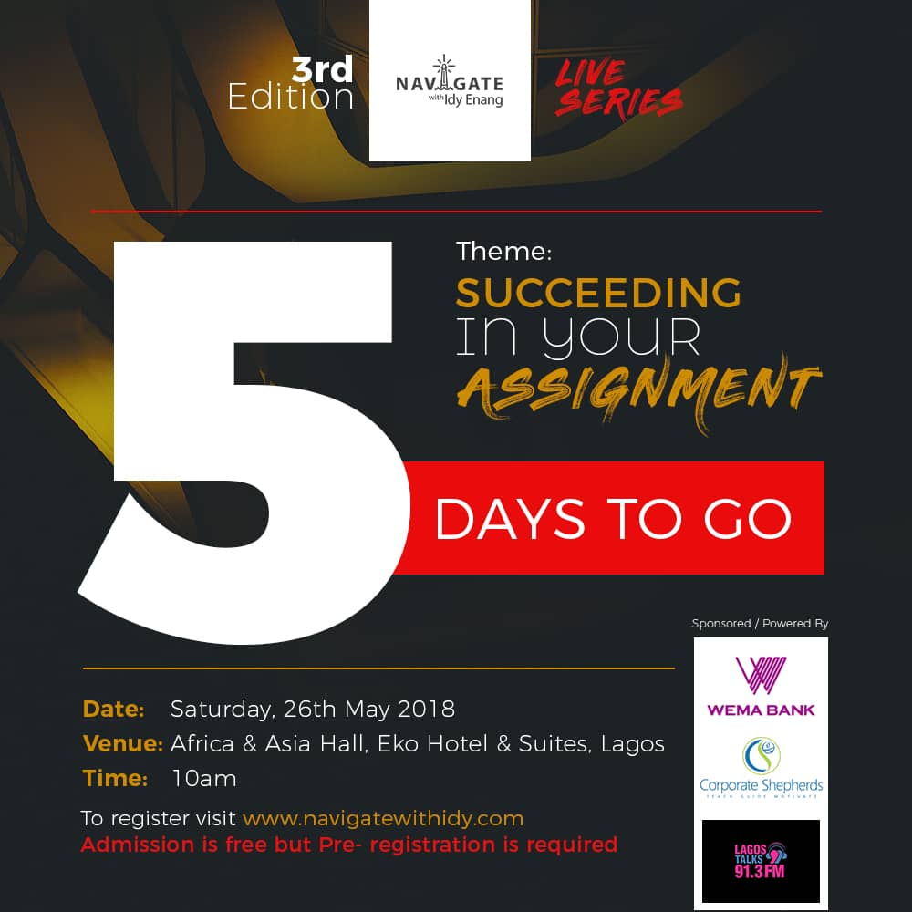 wemabank's tweet image. There are key success factors for every task. @omonioboli will be speaking on Succeeding in Your Assignment @IdyEnang &apos;s #NavigateWithIdy on Saturday. Join us.