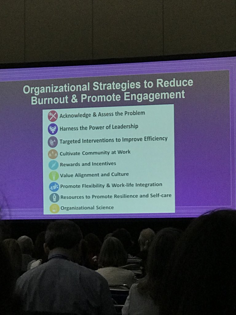 Organizational strategies to impact burnout - empower work unit to identify issues within their control and implement strategies #ATS2018