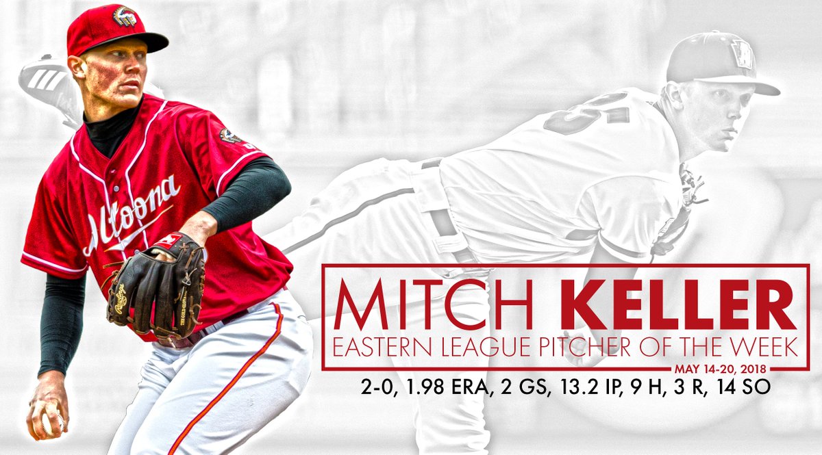 AltoonaCurve's tweet photo. Keller named Eastern League Pitcher of the Week

➡️ https://t.co/byZRkIFkiV https://t.co/IpY9xHElaJ