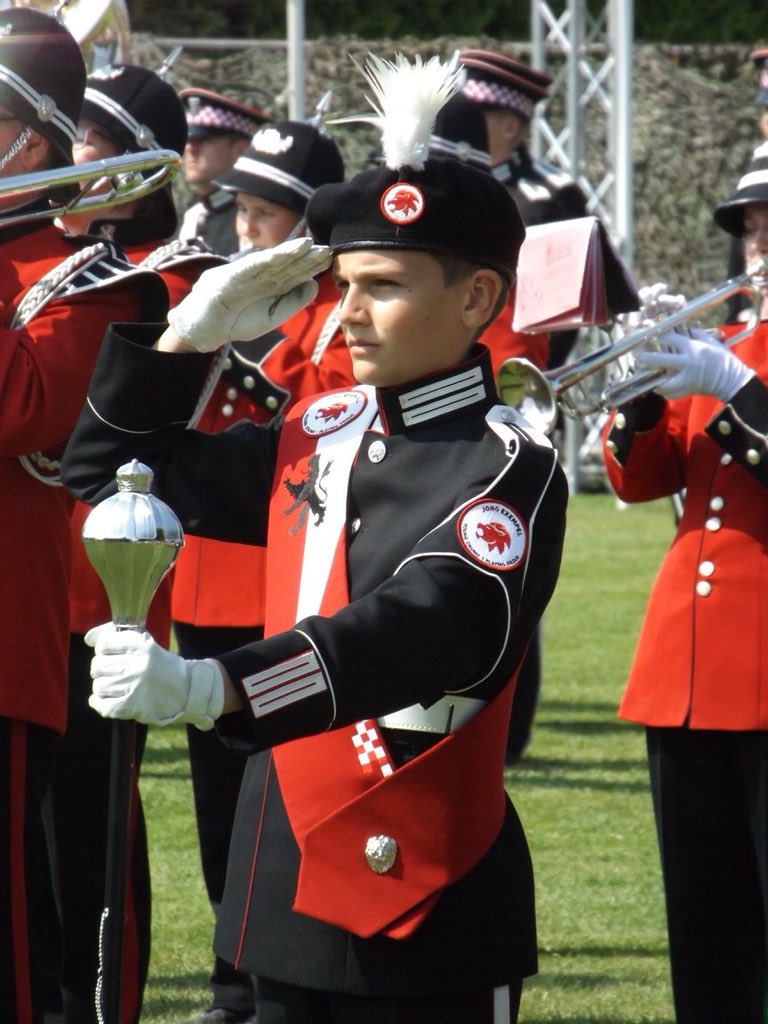 Our junior drum major looks strong and proud after his 1st performance with Jong Exempel