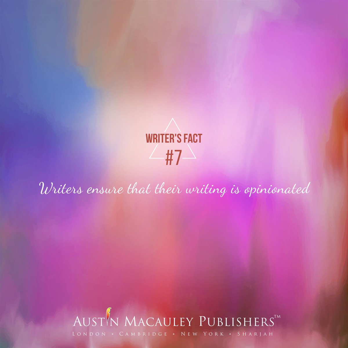 AustinMacauley's tweet photo. Authors always put their perspectives and opinions, sometimes many of them at once, in their writing.
#AustinMacauley #WritersFact #AuthorFact https://t.co/oBuhuHFxRD