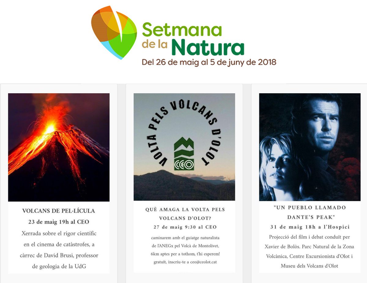 ceolot's tweet photo. Celebrem la #SetmanaNatura: xerrada i projecció "Volcans de pel·lícula" amb #PNGarrotxa. I descobrim "Què amaga la Volta pels Volcans d'Olot" amb @Anegarrotxa. Ens trobem al CEO! https://t.co/DTYbXctwkL #Olot #maarconference #ViscentreVolcans https://t.co/Gh5yAAfpCK