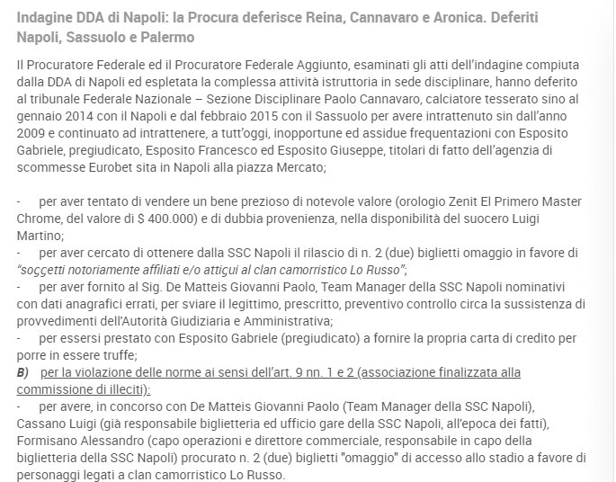 _s_U_r_f_E_r_'s tweet photo. @CozzolinoSalvo (Gli onesti morali) Indagine #DDA di #Napoli: la Procura Federale deferisce #Reina, Paolo #Cannavaro ed #Aronica. #Deferiti Napoli, #Sassuolo e #Palermo
©️#FIGC https://t.co/8ElbNj0uQU