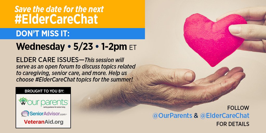 Will you be joining us this Wednesday to brainstorm future #ElderCareChat topics? Let us know what’s on your mind and which guest panelists you’d like to see at upcoming sessions! ourparents.com/care-topics/20…