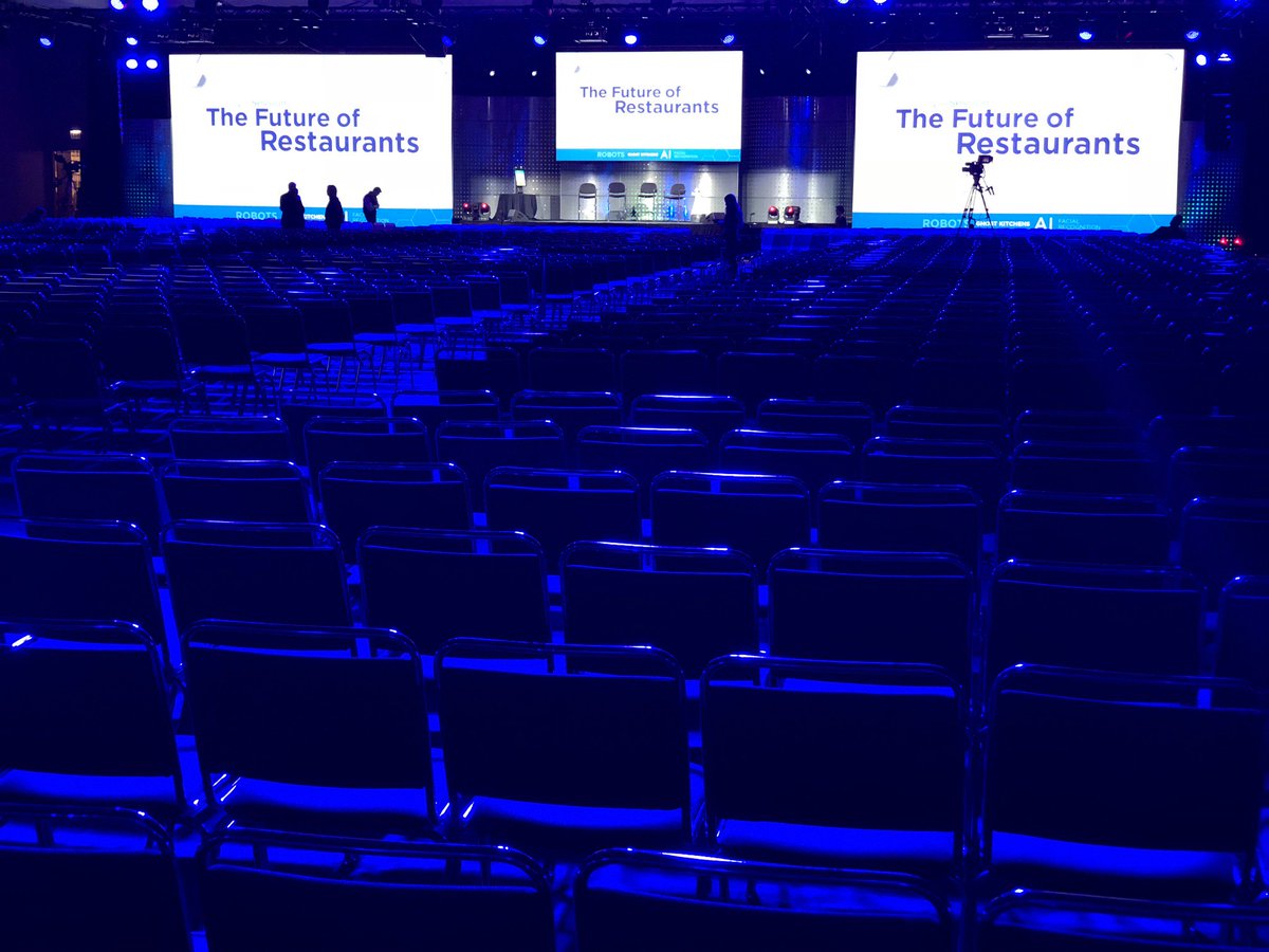 DanielBurrus's tweet photo. About to speak at the National Restaurant Association Show! Very excited to be in Chicago and discuss the future of #restaurants! #NRAShow18 https://t.co/bGkjognMRl