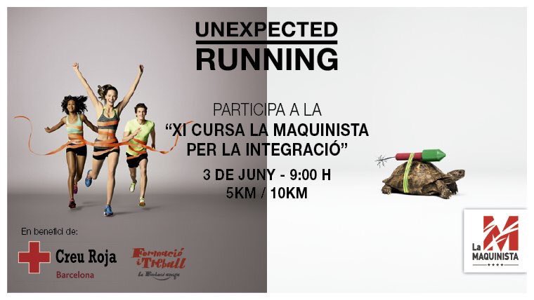 CursesRunning's tweet image. XI Cursa La Maquinista per la Integració
📍Barcelona
🏃‍♂️5k + 10k
🗓 3 de juny
⏰ 9 h.
@LaMaquinistaBcn 
@barcelona_cat 
@CreuRojaBCN 
@fitreball 
#run #running #cursa #lamaquinista #bcn #barcelona #creuroja #fitreball #race #cursa #cursesrunning #sport #esport #esportcat