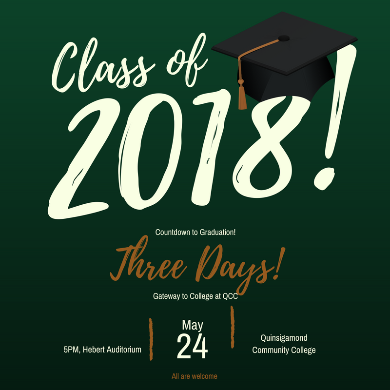 qccgtc's tweet photo. THREE DAYS UNTIL GRADUATION!!!
#gatewaytocollege #quinsig #prideinmycc #gohigherma #reachhigher #bettermakeroom #notdropouts #gradnation #highschool #shoutout #earlycollege #gatewaygrads #gatewayfam #lifeaftergateway #worcester #worcesterma #classof2018 #graduation #proud https://t.co/bDRJYCIJJ4