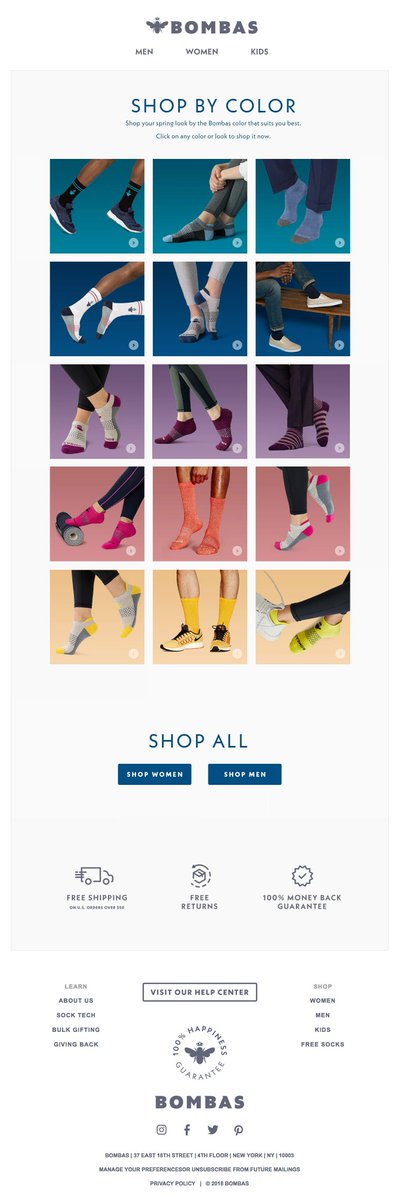 Colorful display by <a href="/BOMBAS/">Bombas</a>.  htmlemailgallery.com/gallery/colorf…