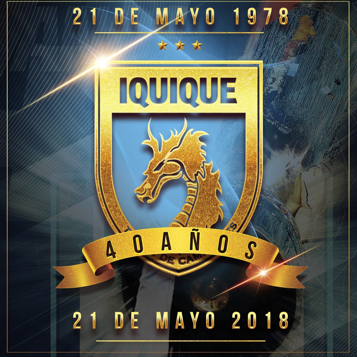 ClubDIquique's tweet photo. 4️⃣0️⃣🎉 Un 21 de Mayo de 1978, nació el gran amor de nuestras vidas

¡Hoy festejamos 40 años!
#VamosDragones🐲⚽️ #Iquique https://t.co/tBWpo39APU