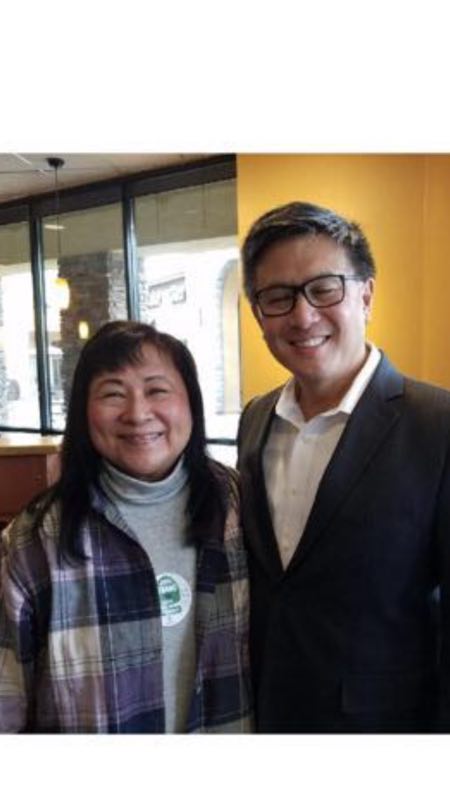 AsianDems's tweet photo. AADC CA Vice Chair Ray Hing's wife Barbara Hing & Jing were volunteering with others at the Panera Bread in El Camino Real, Sunnyvale for #JohnChiang. @JohnChiangCA showed up to thank volunteers. John is the most accomplished man in California! #John4Governor #CAPrimary #June5 https://t.co/5r5O3tQCwi