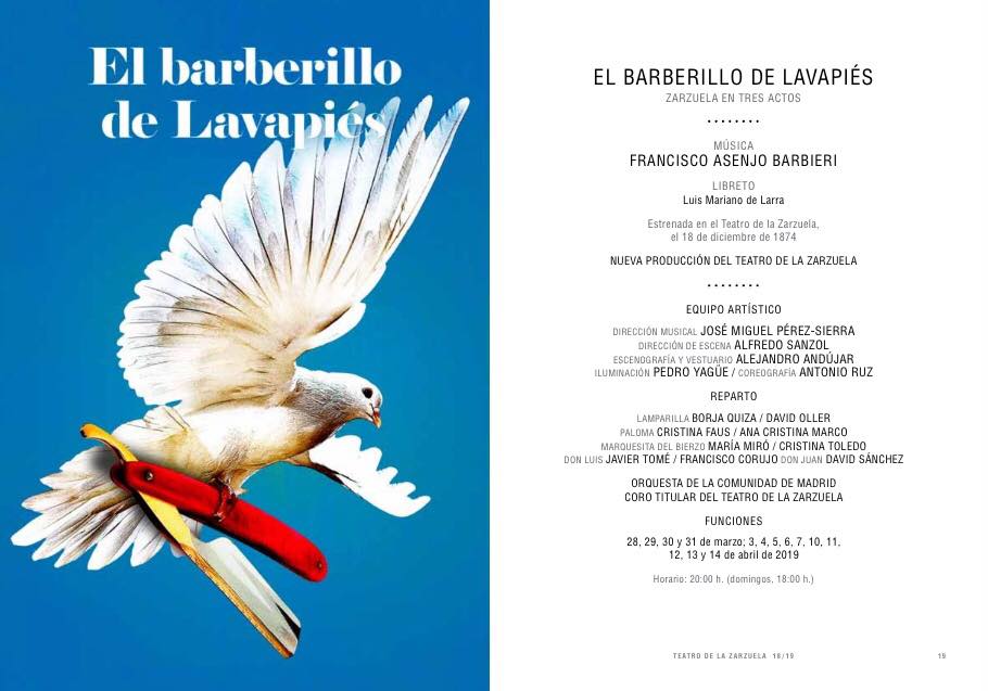 Con mucha alegría por fin puedo anunciaros que estaré en la próxima temporada del Teatro de la Zarzuela cantando el papel de Lamparilla rodeado de amigos y grandes artistas en una nueva producción de las muchas joyas que presentó Daniel Bianco. #Temporada18_19TZ Muchas sorpresas!