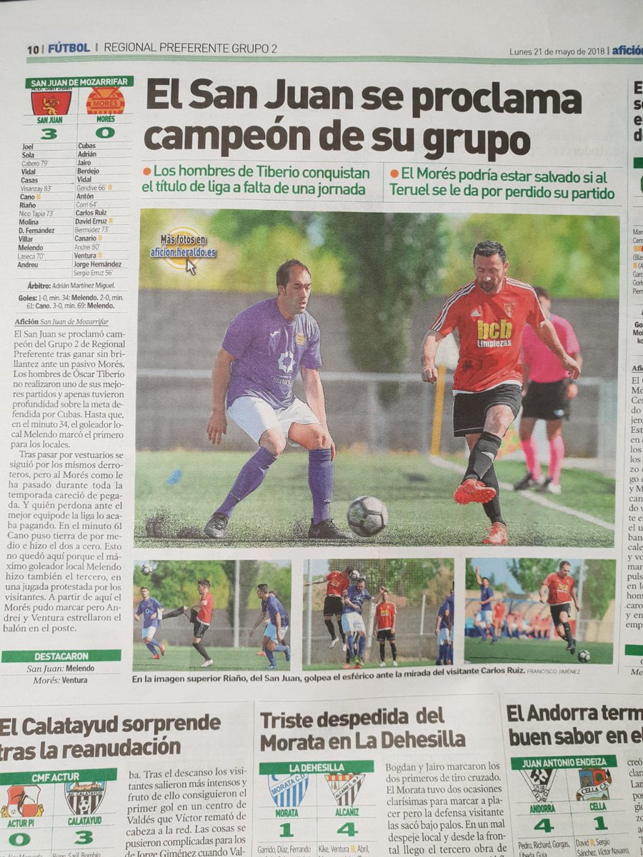 ADSanJuanM's tweet photo. Nuestro club ,en edición impresa de @heraldoaficion ,hoy https://t.co/cJXK1G1mtt