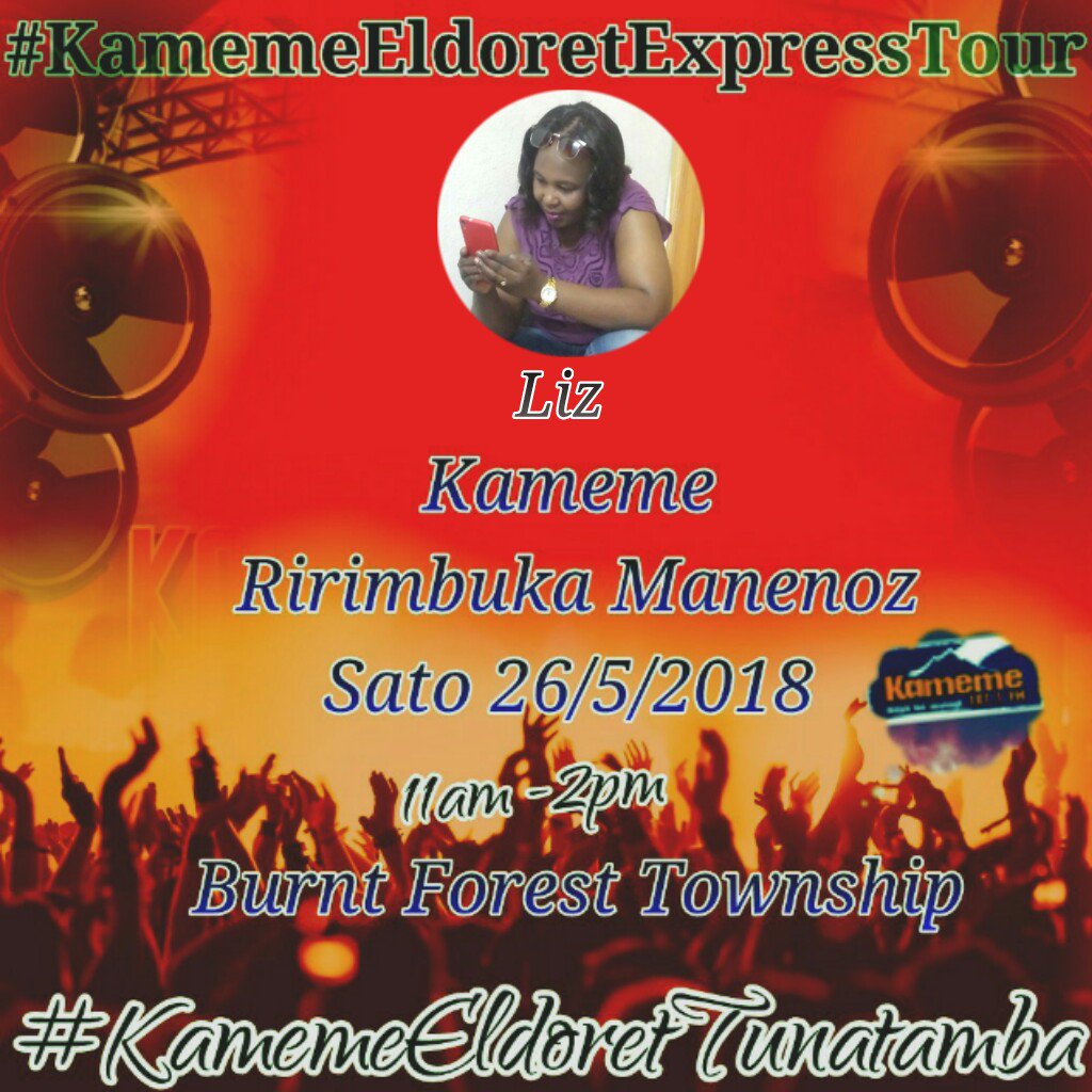 I will be attending, <a href="/marywmichael/">Mary Michael</a> <a href="/CiruDigital/">@miriammuigai</a> <a href="/janezabee/">njeri wa gathuri</a> <a href="/m_kamsoo/">miriam kamsoo</a> <a href="/palkkamlesh/">Paul Kamlesh</a> <a href="/filoxmunga/">filox mungai</a> <a href="/KamleshKamau/">Kamau Kamlesh</a> <a href="/pkkaritei/">Kamau Karitei</a> <a href="/DjChrisStylus/">Dj Chris Stylus</a> <a href="/moses_m1/">Olé Musa</a> <a href="/kameme101/">Kameme FM Official</a> #KamemeEldiiExpressTunatamba