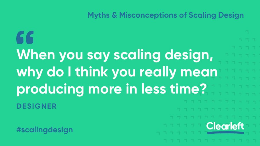 clearleft's tweet photo. #ScalingDesign shouldn’t be about producing more of the same. True business value comes from focussing on design quality, with quantity as the happy byproduct rather than the intention. So polish then scale; don’t scale and then try to polish. https://t.co/IXUUHgzRXm https://t.co/3FrdyTxMei