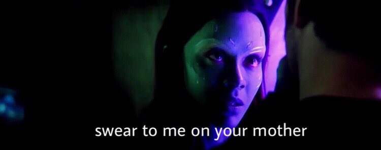 gamora went from being ready to kill peter for the orb to trusting him with her life knowing he would be the only one to pull the trigger because he loves her so much