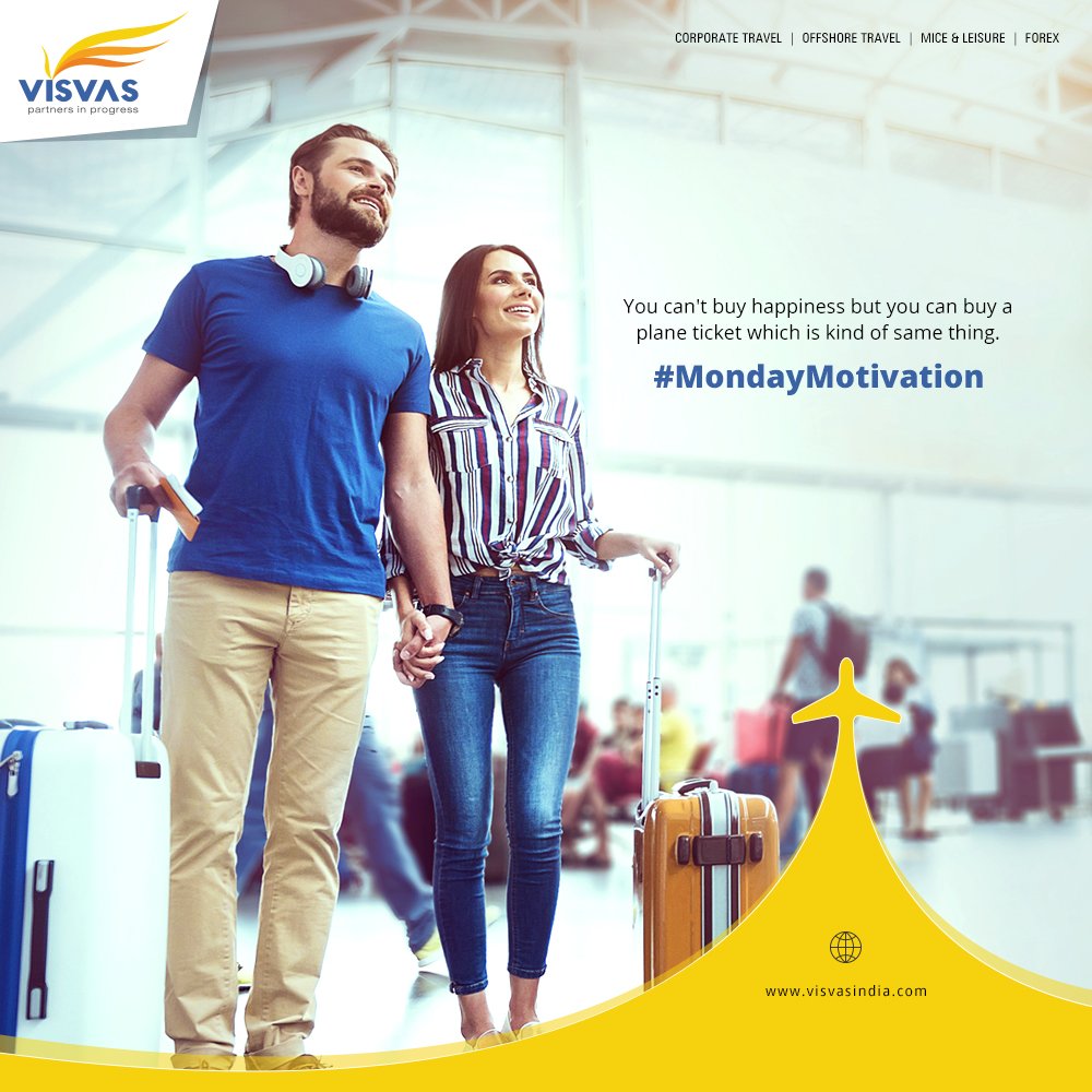 VisvasVoyages's tweet photo. You can't buy happiness but you can buy a plane ticket which is kind of same thing. 
#MondayMotivation

Visit: : https://t.co/hZEcRqRvyY https://t.co/TJsDK9j9SL